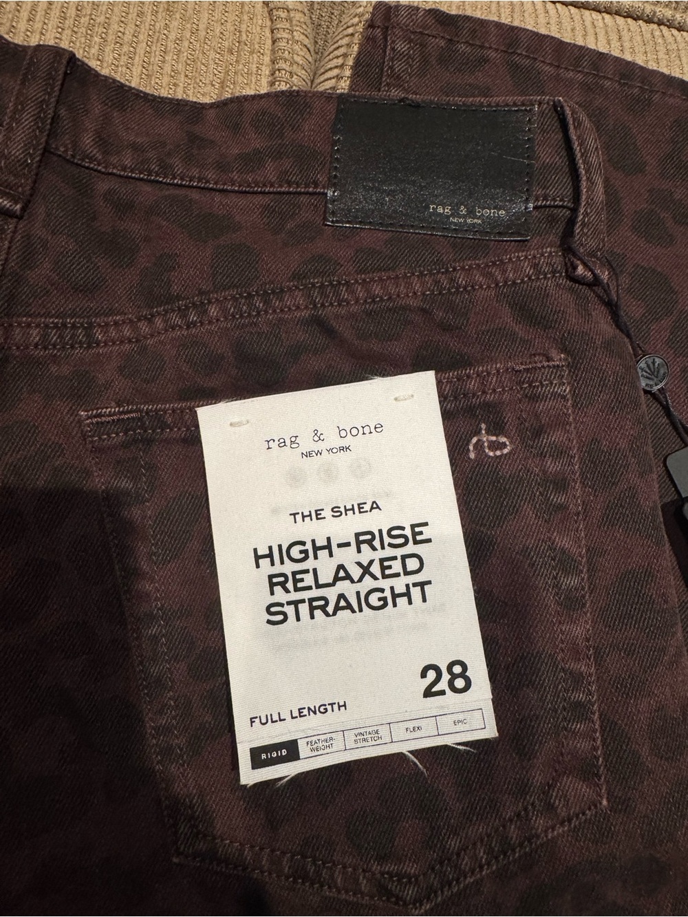 rag & bone Brown Leopard-Print Jeans - Picture 8 of 9